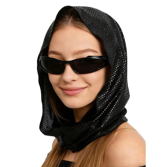 Elegant Glittering Knitted Head Wrap Sequins Decoration Light weight Headbands Hat for Women Men Cold Weather