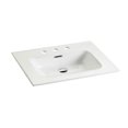 thumbnail image 1 of Elegant Glossy White Ceramic Sink For Bathroom - Three Pre-drilled Faucet Holes Enhanced Functionality Sleek Basin Bathroom, And Gorgeous, 3, 1 of 2