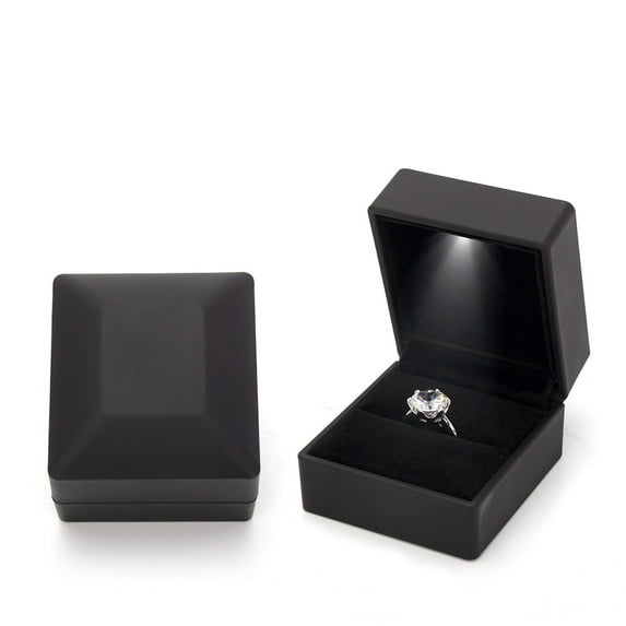 Elegant Glow Jewelry Organizer,Battery-Operated LED Ring Box,Perfect for Proposal,Gift Presentation,Home Storage