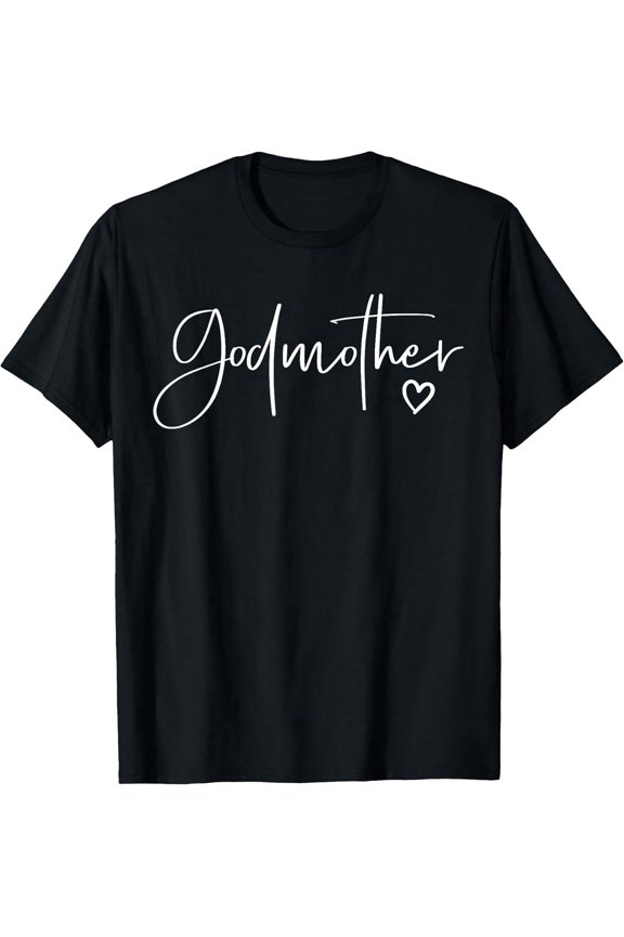 Elegant Godmother Proposal Gift T-Shirt, Heartfelt Spiritual Mentor Appreciation Tee for Baptism Christening, Unique Family Love Design