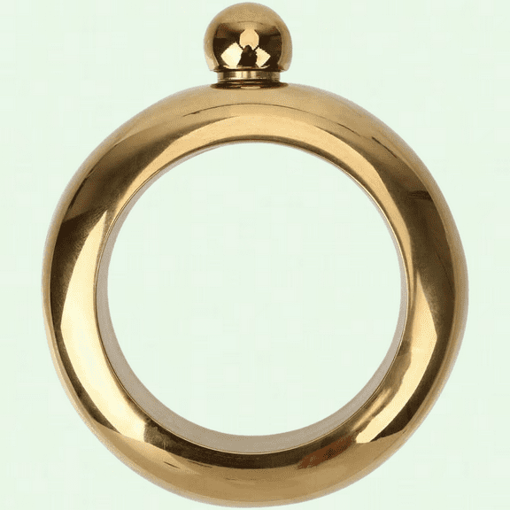 Elegant Gold Bangle Hip Flask for Whiskey Vodka, 3.5 oz Portable Bracelet Wine Bottle