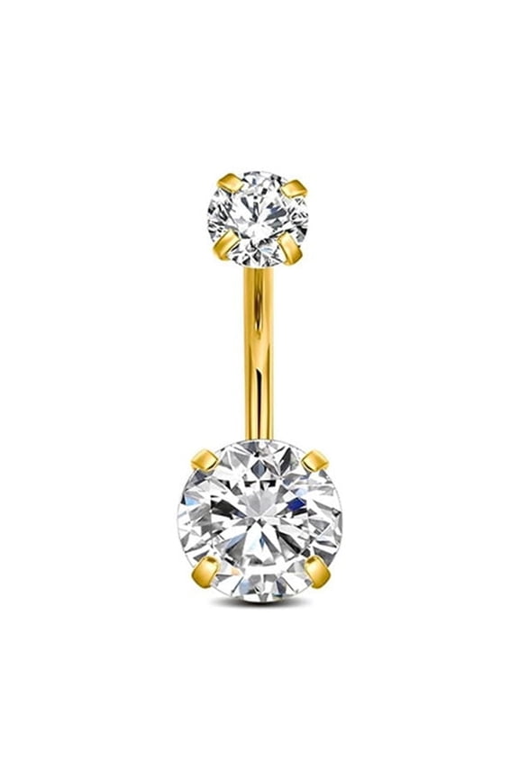 Stainless Steel Belly Button Ring Gold Piercing Jewelry 0.63x0.39x0.2x0.32in 1 Piece