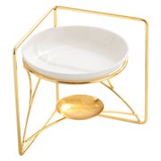 Elegant Gold Book Shape Scent Diffuser Ceramic Bowl Essential Oil Burners Tealight Holder Aromatherapies Diffuser