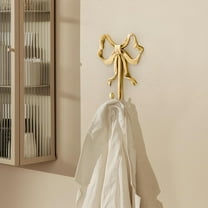 Elegant Gold Bow Wall Hook Decorative Metal Coat and Hat Hanger for Entryway Bedroom Bathroom Kitchen Organization