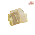 thumbnail image 1 of Elegant Gold Christmas Ribbon 2.19 Yards with Gold Edge Mesh Fabric Ribbon, Premium Decorative Craft Ribbon for Bow Making, Tree Wreath Gift Wrapping Holiday Party Decorations DIY Craft Home Decor, 1 of 5