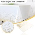 thumbnail image 1 of Elegant Gold Disposable Plastic Tablecloths for Parties and Events, Waterproof Table Cover for Birthday Celebrations and Holiday Gatherings, 1 of 6