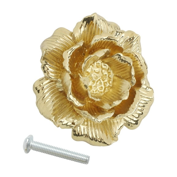 Elegant Gold Floral Drawer Knobs: Vintage Style for Any Furniture!