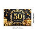 thumbnail image 1 of Elegant Gold Framed 50th Birthday Banner Backdrop with Star Elements Party Decoration Supplies for Birthday Party Photography Props Celebrations, 1 of 7