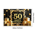 thumbnail image 1 of Elegant Gold Framed 50th Birthday Banner Backdrop with Star Elements Party Decoration Supplies for Birthday Party Photography Props Celebrations, 1 of 7