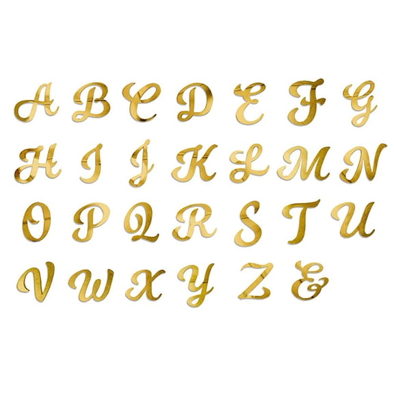 Elegant Gold Letter Cake Toppers Set, 26Pieces Alphabets Toppers for Unique Birthday & Anniversary Cakes