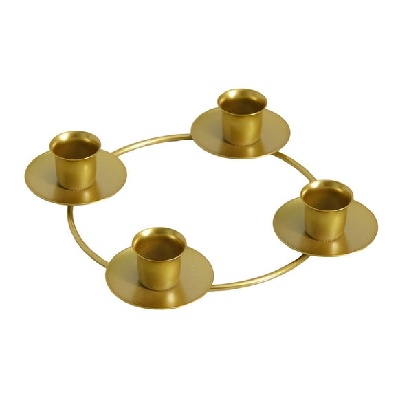 Elegant Gold Metal Advent Wreath Candle Holder Ring For Five Home Seasonal Decorations And Celebrations