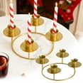 thumbnail image 1 of Elegant Gold Metal Advent Wreath Candle Holder Set For Five Traditional Candles Home Seasonal Decorations, 1 of 4
