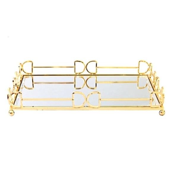 Elegant Gold Mirror Display Tray Portable for Organizing Accessories and Enhancing Home Decoration Aesthetic Use