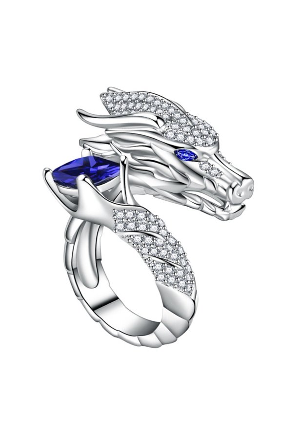 Elegant Gold Plated Chinese Loong Ring Decorated With Unisex Accessory Gift
