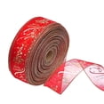 thumbnail image 1 of Elegant Gold Printed Ribbon, 2.48inÃ78.74in (6.3cmÃ200cm) Cloth Ribbon, Festive Red & Gold Design, Easy to Cut/Tie, for Christmas Tree Decor & Bows, 1 of 6