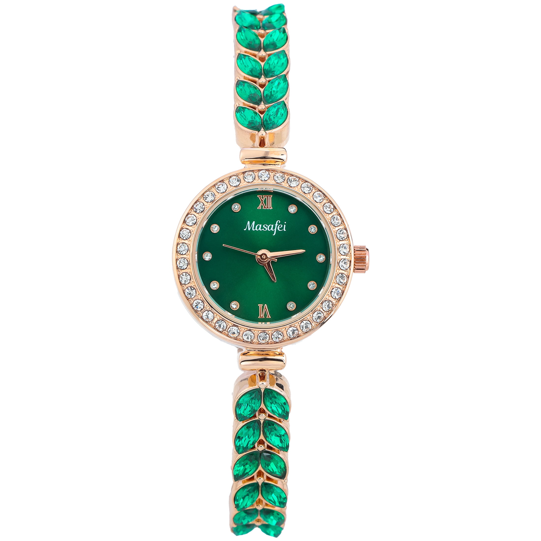 Quartz Gold-Tone Women\'s Bracelet Watch with Green Dial Art Deco 30mm Emerald & Gold Bracelet Watch | Olivia Burton  main image 4