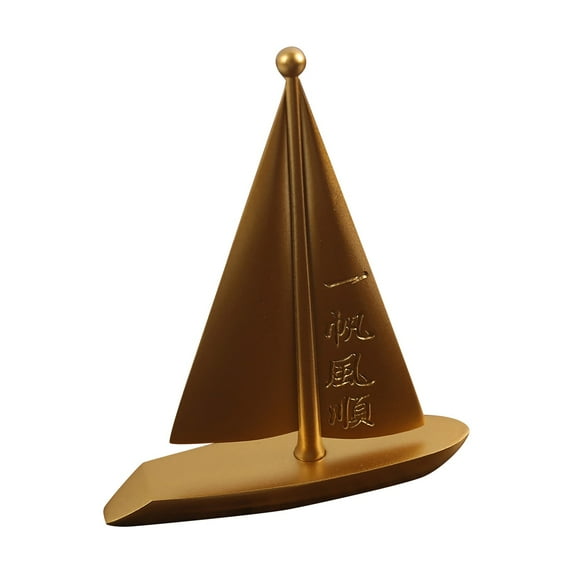 Elegant Gold Sailboat Figurine Nautical Home Decor Accent Feng Shui Symbol For Prosperity Smooth Sailing Gift Idea