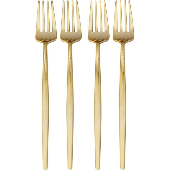 Elegant Gold Silverware Set, Plastic Cutlery Set includes 20 Forks, Gold Flatware Set Great for Parties, 20 Servings Of Upscale Cutlery Set for Events, Celebrations