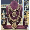 thumbnail image 1 of Elegant Gold-Tone Necklace & Earrings Jewelry Set for Women – Traditional Party & Wedding Wear, 1 of 2