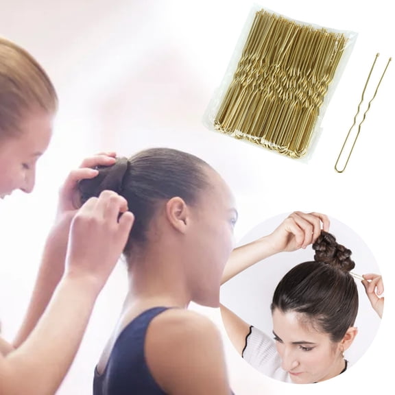 Elegant Gold U-Shaped Hair Clips Salon Grade Strong Hold Barrettes for Women and Girls 50 Count Pack