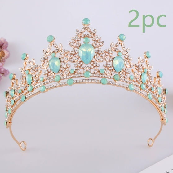 Elegant Gold and White Diamond Bridal Crown - Lightweight Wedding Headpiece for Unforgettable Moments