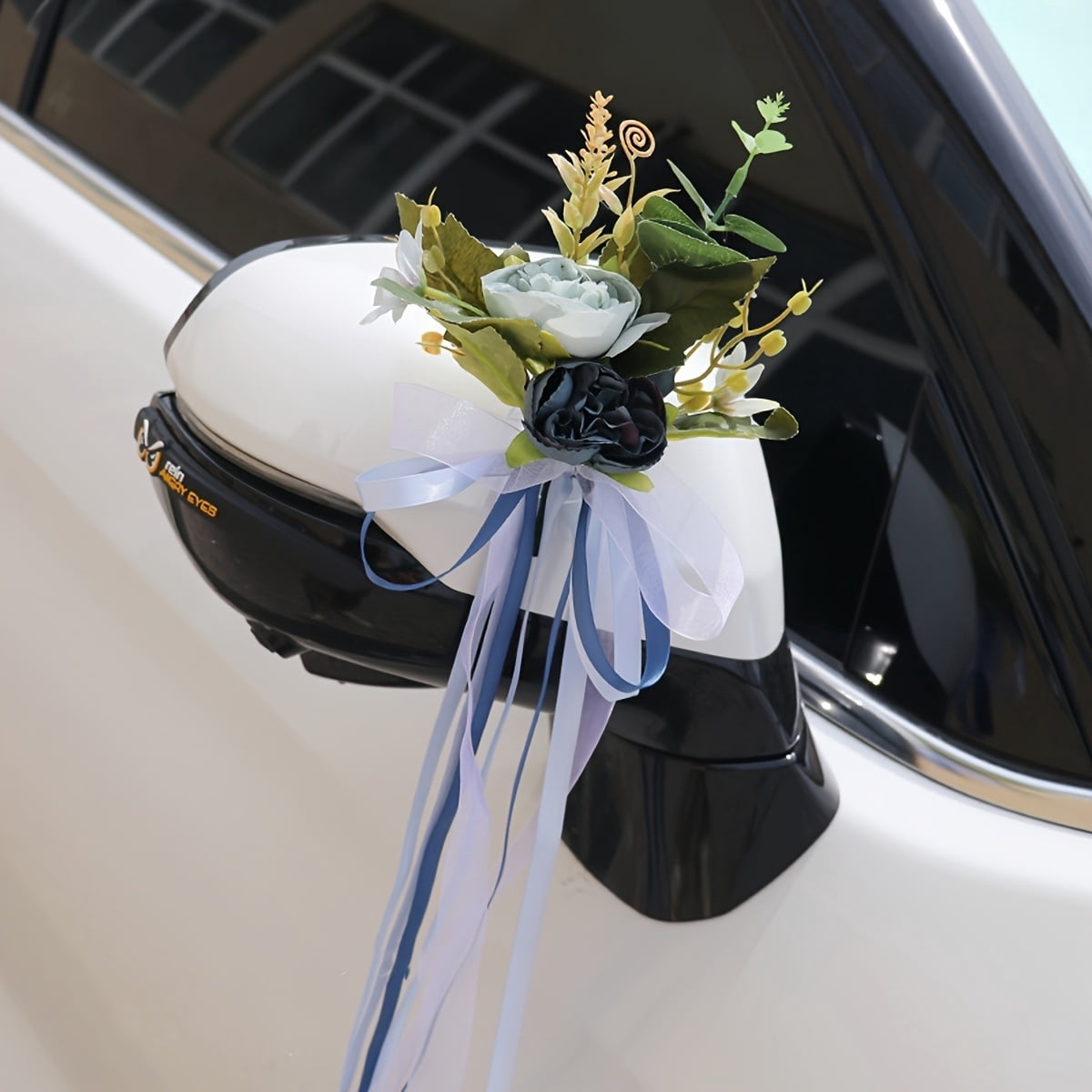 Elegant Golden Satin Wedding Carriage Ribbon Bow - Stylish Romantic Decoration