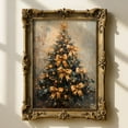 thumbnail image 1 of Elegant Golden Winter Tree Wall Art, Festive Print, Warm Glow Winter Decor, Modern Classic Artwork Home Decor #1204, Unframed Canvas Size 24x36, 1 of 4