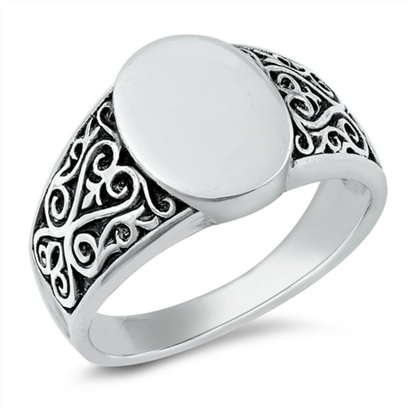 Elegant Gothic Promise Ring .925 Sterling Silver Band Jewelry Female Male Unisex Size 13