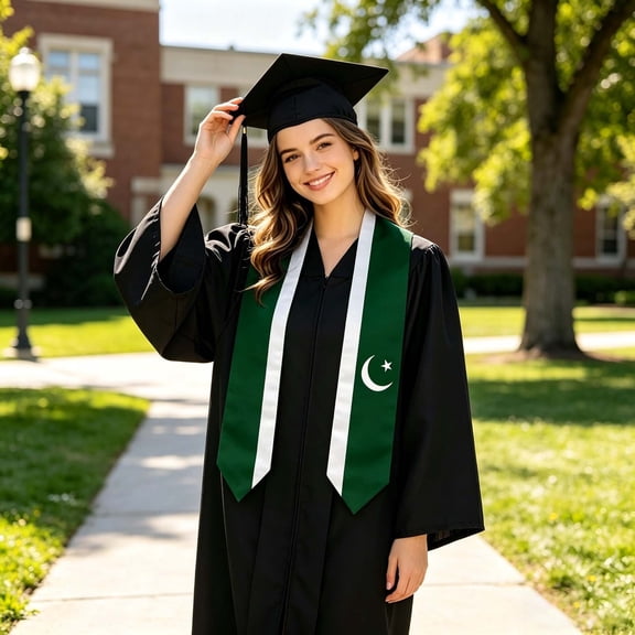 Elegant Graduation Stole Sash For Academic Commencement Achievement Award Presentation Design(Green,One Size)
