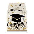thumbnail image 1 of Elegant Graduation Table Runner, Black and Gold Foil Bachelor Cap Decor, Long Disposable Table Cover for Graduation Party Dessert Table and Celebration Buffet, 1 of 6