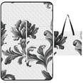 thumbnail image 1 of Elegant Grayscale Floral Baroque Design Waterproof Picnic Blanket with Foldable Zipper, Suitable for Outdoor Use, Suitable for Travel, Camping, Beaches, Parks, Grasslands, Picnic Blanket Accessories, 1 of 8