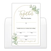 Elegant Greenery Wedding Invitation Set with 25 Matching Envelopes for Engagement and Wedding Celebrations, Perfect for Inviting Guests to Your Special Day