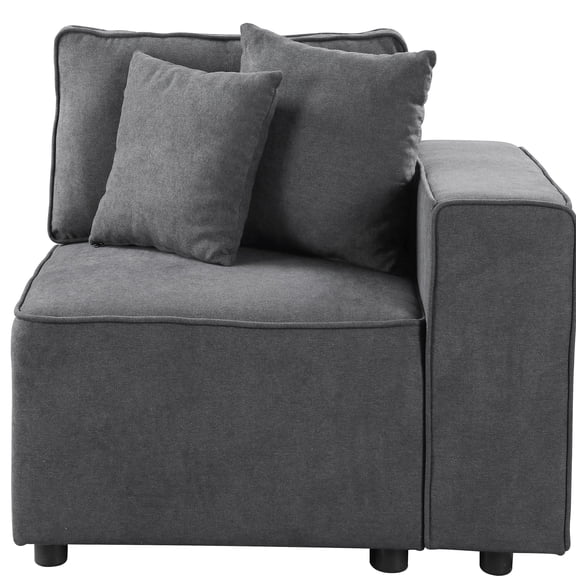 Elegant Grey Chair With Compact And Relaxing Back Support Modern Seat Flexible Pillow