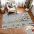 thumbnail image 1 of Elegant Grey Gold Floral Design Soft Large Area Rugs Washable Rug With Non-Slip Backing Carpet For Living Room Bedroom Kitchen, 1 of 6