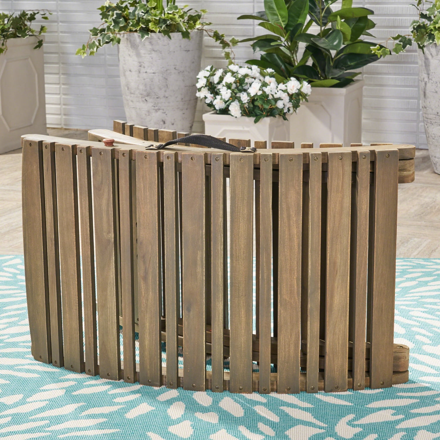 Elegant Grey Lahaina Wood Foldable Chaise Lounge for Comfy and Stylish