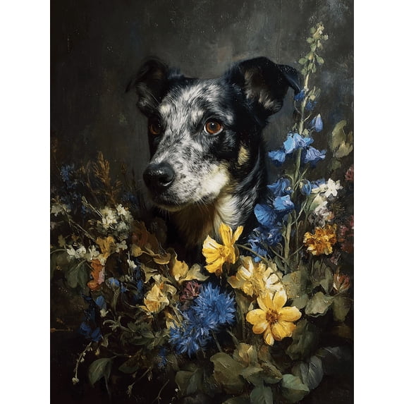 Elegant Greyhound Portrait Canvas Print Wall Art for Living Room Bedroom Office Dining Room Hallway Study Decor