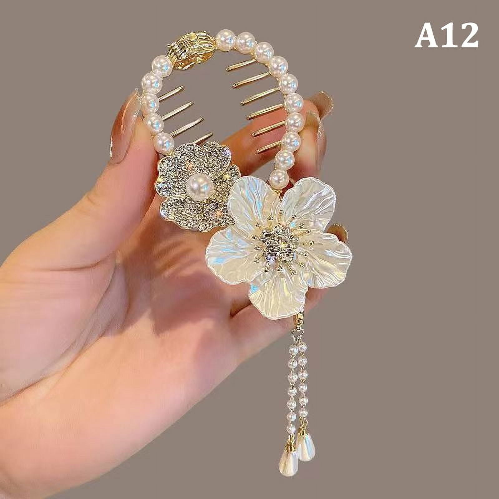 Elegant Hair Claw Pill Head Ponytail Buckle Ponytail Buckle Pearl