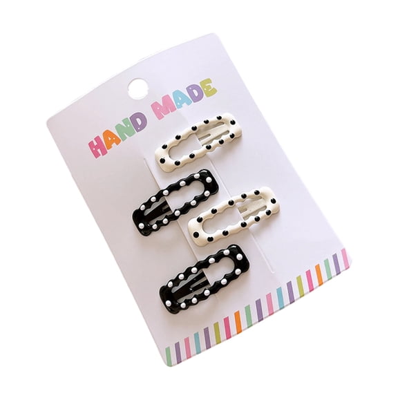 Elegant Hair Clip Barrette Sweet Fashionable Flat Clip Spotty Hairpin for Bunches Photo Props