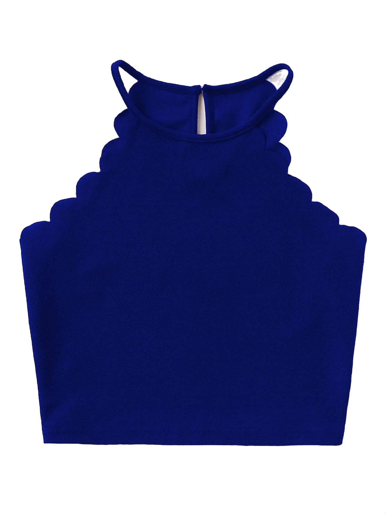 Elegant Halter Royal Blue Womens Tank Tops & Camis (Women's)