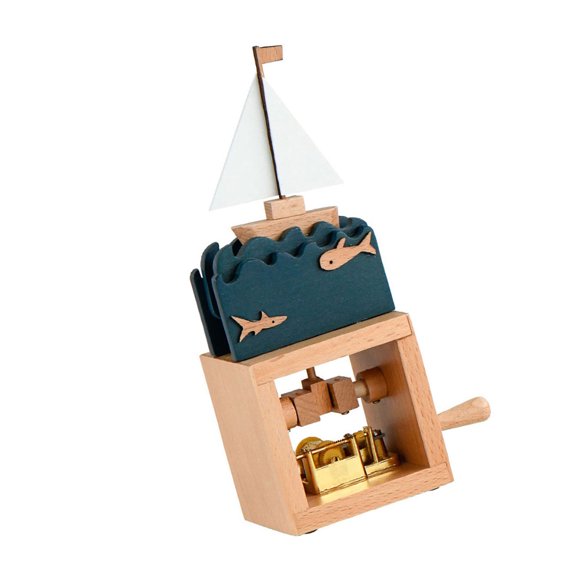 Elegant Hand Cranked Music Box Vintage Cartoon Figurine Handmade Musical Box Ornament for Home Decoration