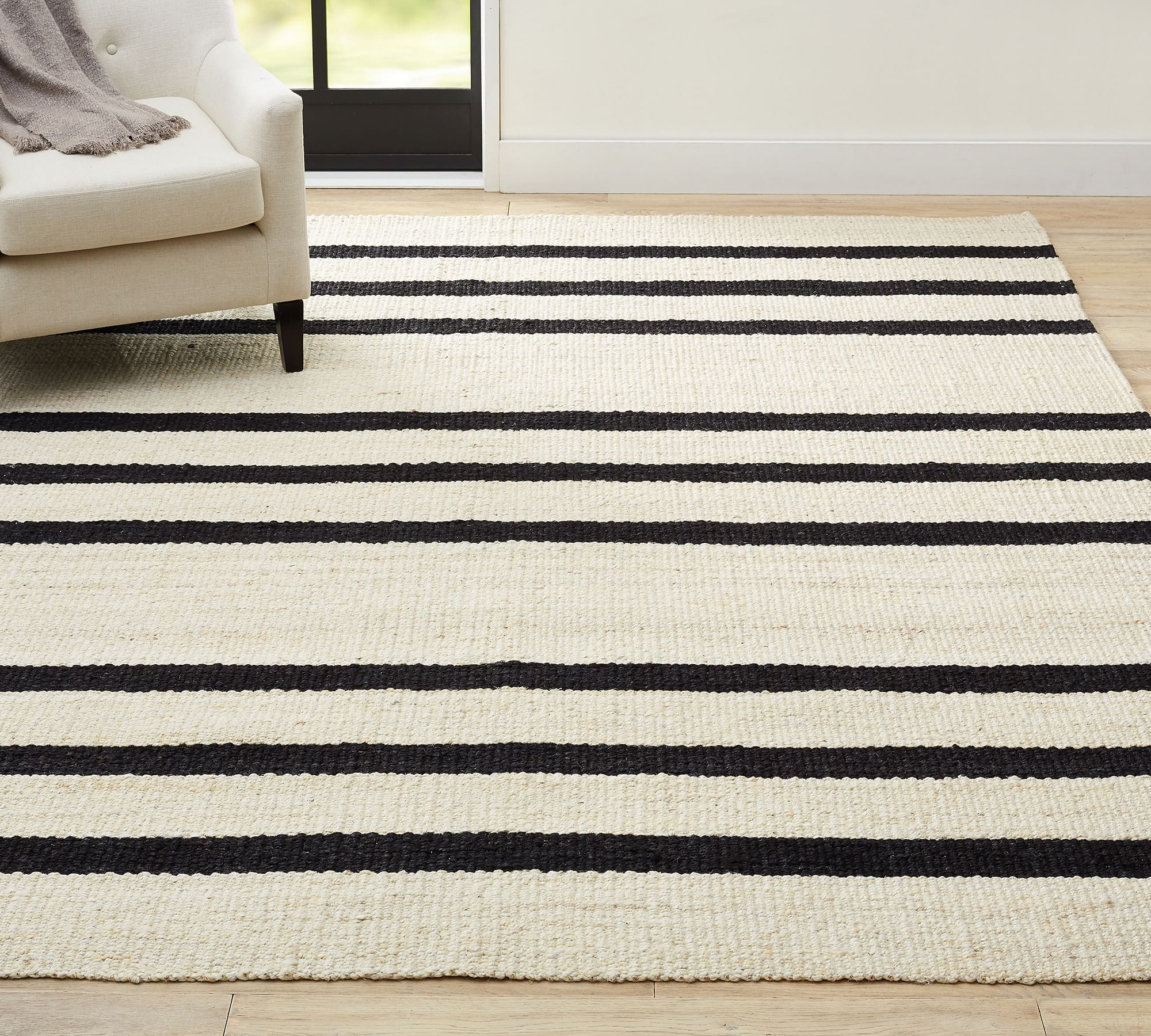 Elegant Hand Made Danton Stripe Jute Rug Sizes 5x8 6x9 8x10 ft All Regular And Custom Sizes Available