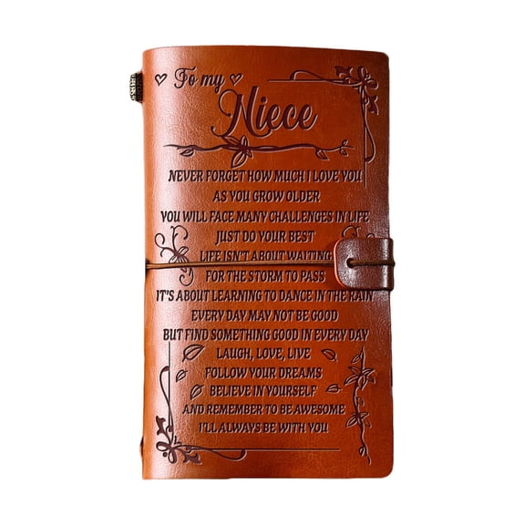 Elegant Handcrafted Diary Notebook Engraved Leather Journal Message Note Book to My Daughter /to My Wife Handwriting