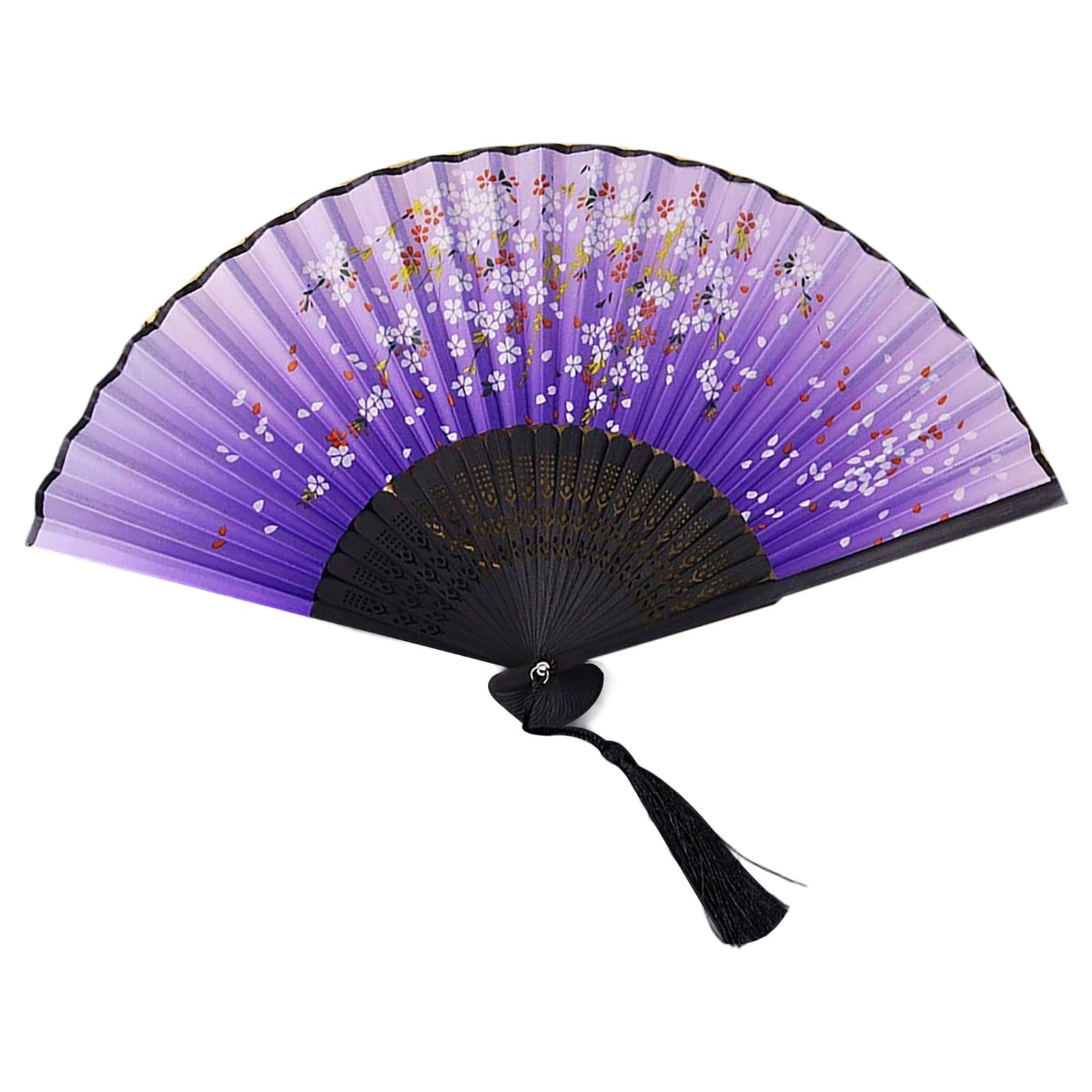 Elegant Handheld Folding Fan - Chinese Style Bamboo Silk Fan with ...