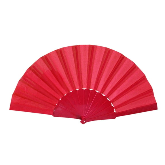 Elegant Handheld Folding Fan for Performances & Gifts - Lace Edging, Gold Decorations, 23cm Ribs, 40cm Amplitude, Durable Plastic Fashion Accessory