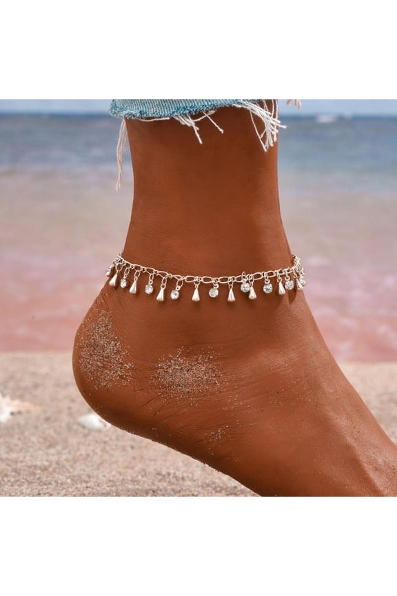 Elegant Handmade Gold Chain Tassel Anklet for Women