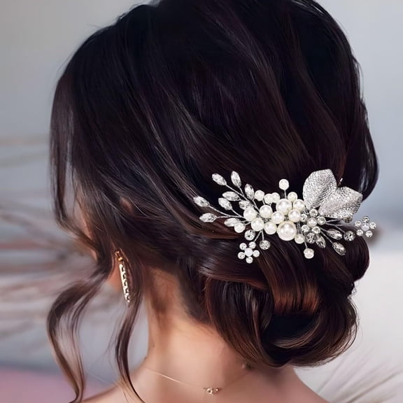 Elegant Handmade Pearl - Crystal Hair Comb: A Timeless Sparkle for Every Cherished Moment