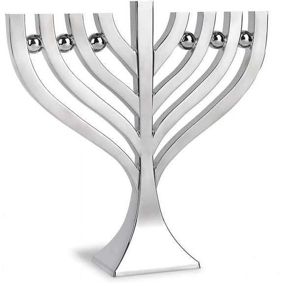 Elegant Harmony Candle Menorah for Hanukkah Precision Die Cast Hanukkiah Body with a High Polish Finish Use with Standard Chanukah Candles - Chanukkah Decorations By Zion Judaica