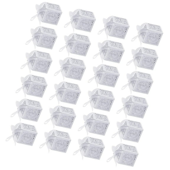 Elegant Heart Lasers Cut Wedding Favor Candy Boxes Chocolate Box with Ribbon