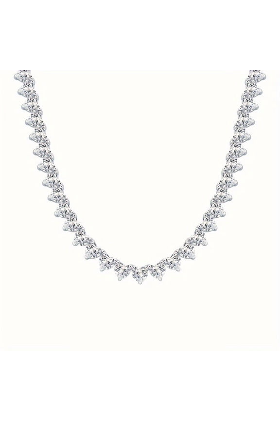 Elegant Heart Moissanite Choker Necklace - 18K Gold-Plated S925, Glamorous Gift for Special Occasions