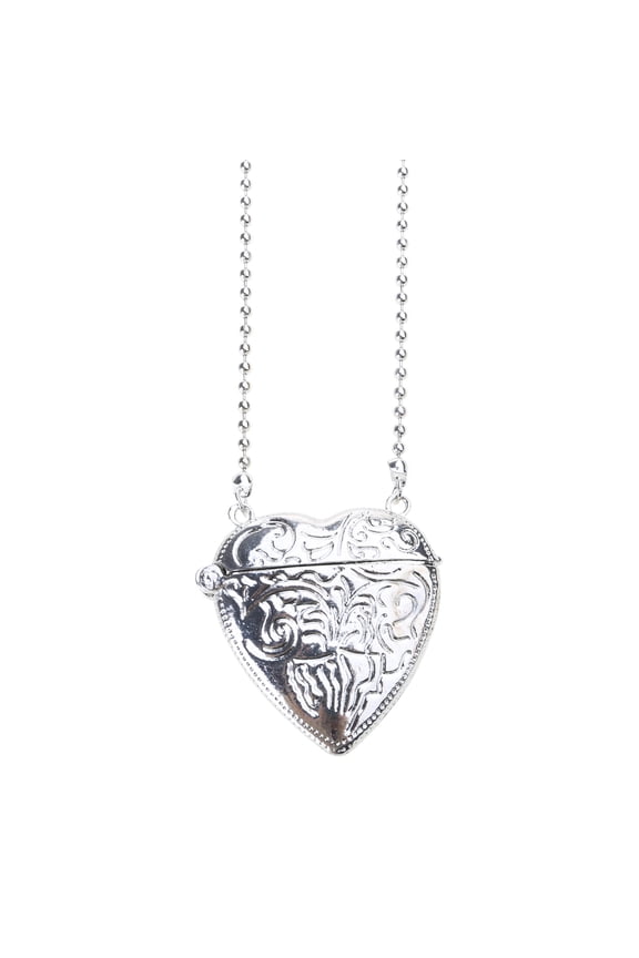 Elegant Heart Shaped Photo Locket with Chain Multifuntional Metal Crossbody Accessory Suitable for Decorating Outfits